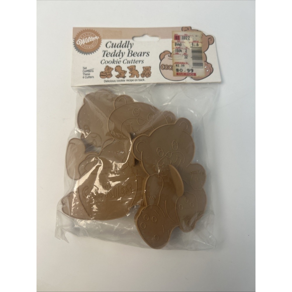 NEW Vintage Wilton Cuddly Teddy Bears Cookie Cutter Set Of 4 1990